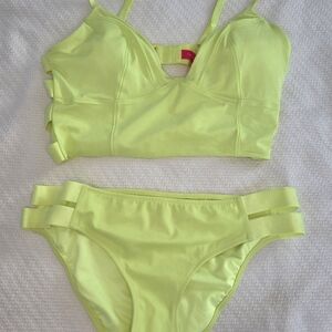 Victoria's Secret Neon Yellow Bikini Set